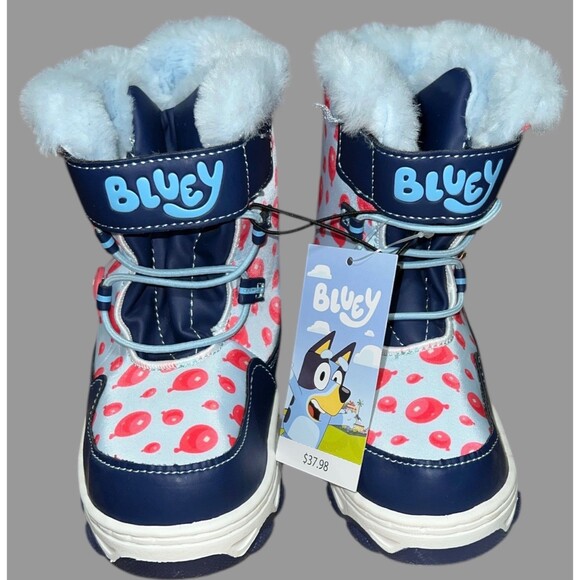 Bluey Snow Boots Toddler Size 11 Disney Light Up Bingo Blue Pink Balloons NEW - Picture 5 of 9